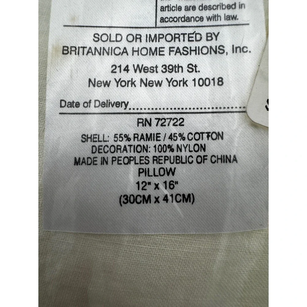 New Vintage Sweet Briar 12x16 Floral Embroidered Lumbar Accent Pillow